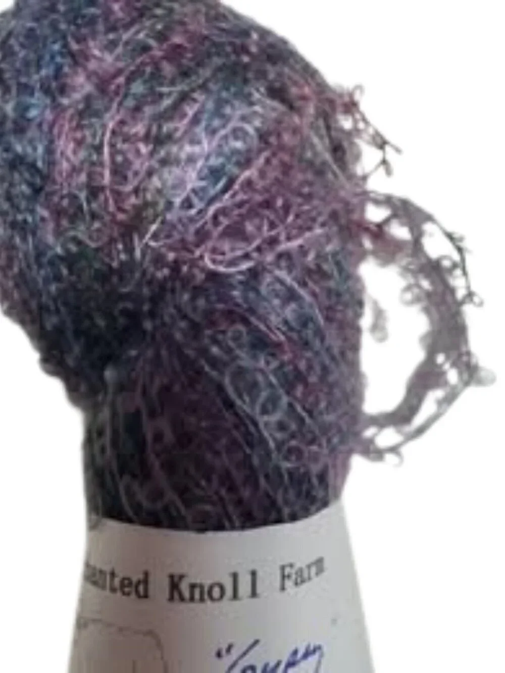 Enchanted Knoll Farm Yarn Gypsy Purple Hand Dyed Mohair Loop w/nylon biner #518